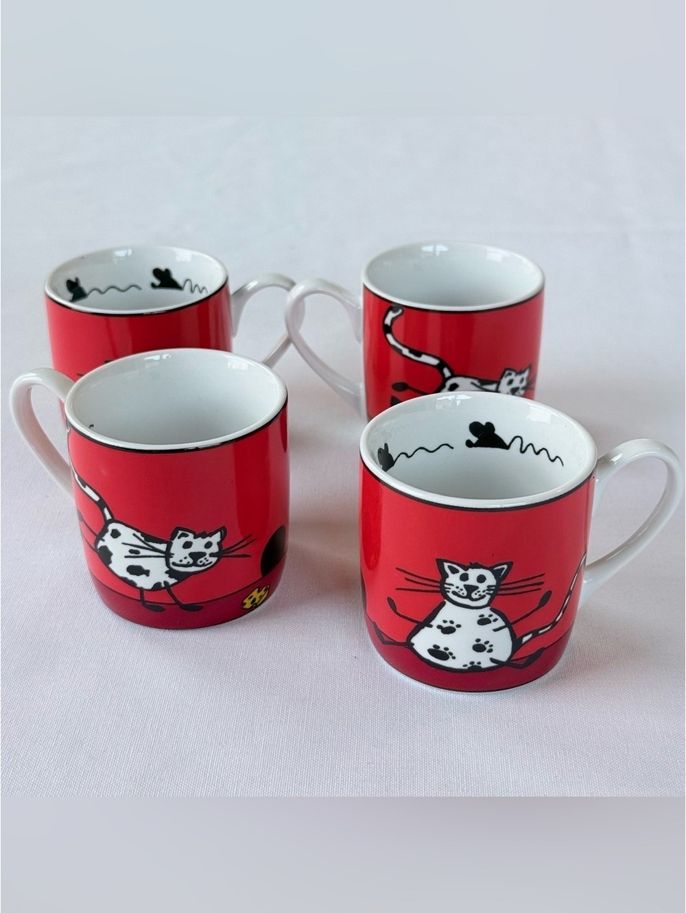Vintage Cat Espresso Cups | German KÖNITZ Cat Mugs | 2 1/8" Demitasse Cups